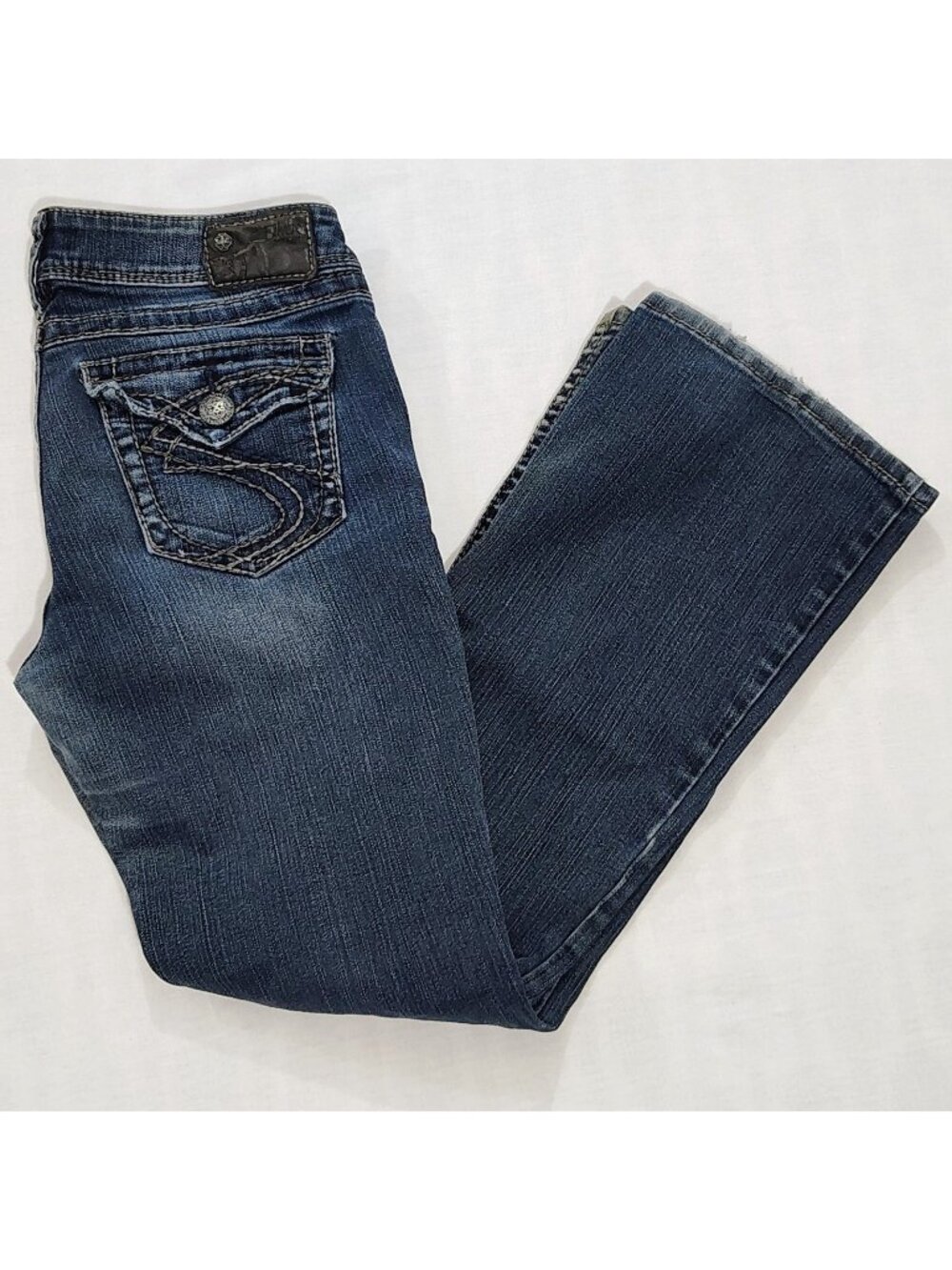 Silver Jeans Co Boot Cut Suki Surplus Womens Sz W29 L30 Denim Blue Flap Pocket